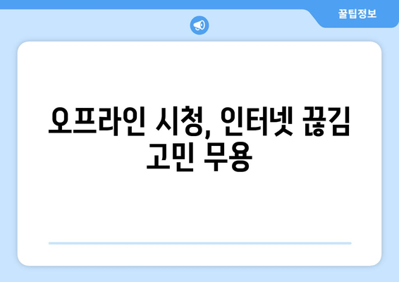 오프라인 시청, 인터넷 끊김 고민 무용