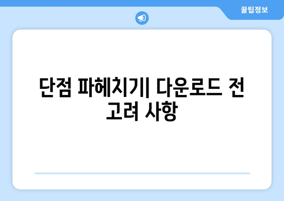 단점 파헤치기| 다운로드 전 고려 사항