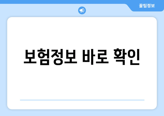 보험정보 바로 확인