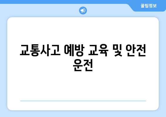 교통사고 예방 교육 및 안전 운전