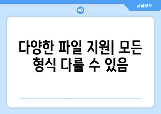 다양한 파일 지원| 모든 형식 다룰 수 있음