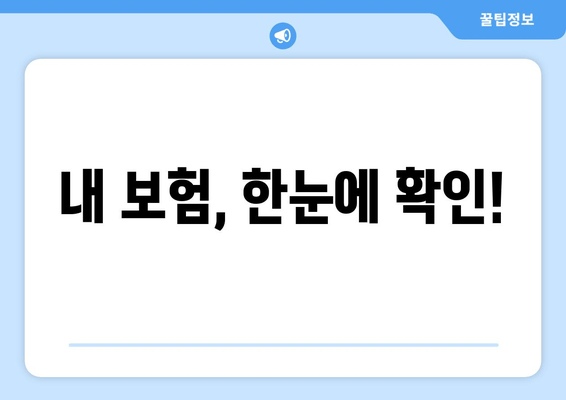 내 보험, 한눈에 확인!
