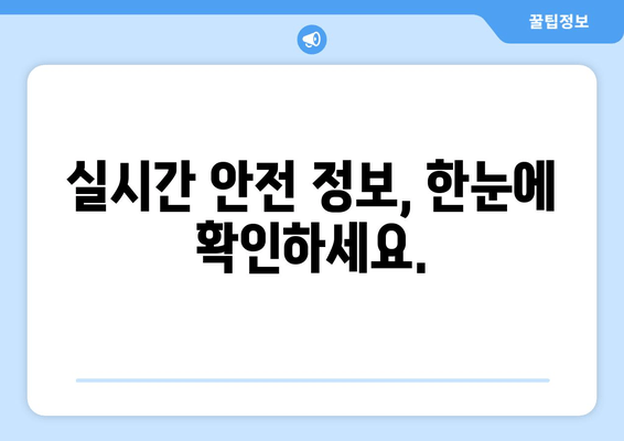 실시간 안전 정보, 한눈에 확인하세요.