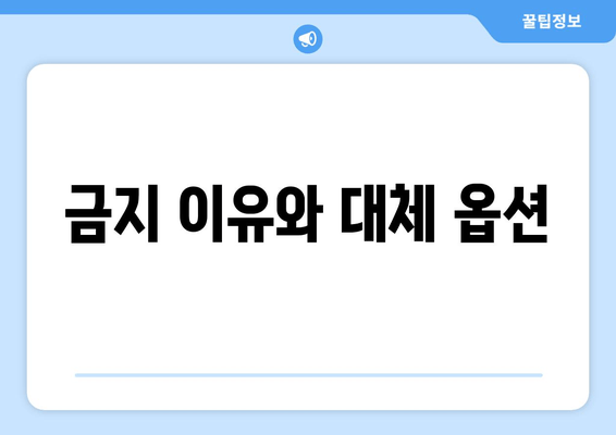 금지 이유와 대체 옵션