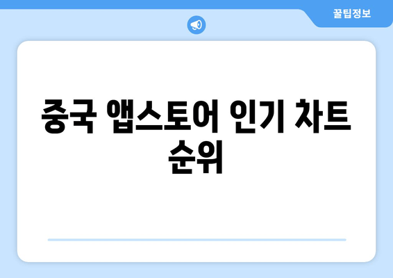 중국 앱스토어 인기 차트 순위