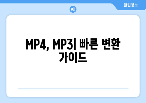 MP4, MP3| 빠른 변환 가이드