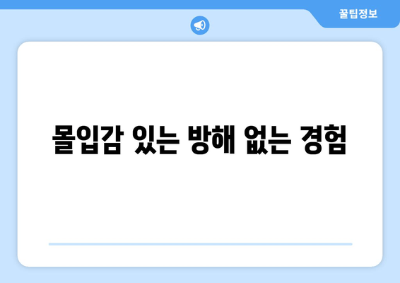 몰입감 있는 방해 없는 경험