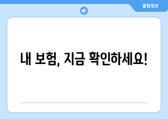 내 보험, 지금 확인하세요!