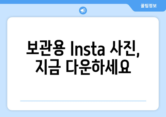 보관용 Insta 사진, 지금 다운하세요