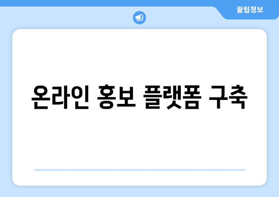 온라인 홍보 플랫폼 구축