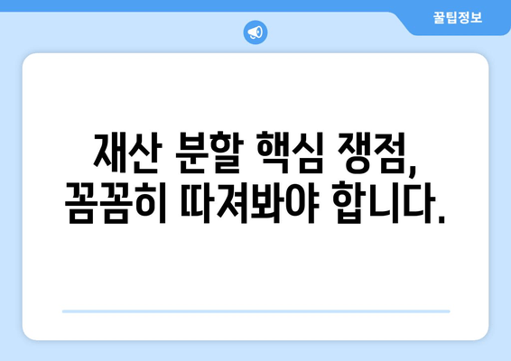 이혼 재산 분할, 법적 논점 이해와 해결 방안| 핵심 쟁점 및 실제 사례 분석 | 이혼, 재산분할, 법률, 소송, 변호사