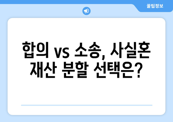 사실혼 재산분할, 변호사는 어떻게 갈등을 해결할까요? | 법률 전문가, 재산 분할, 합의, 소송