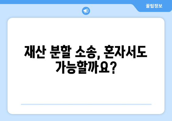 재산 분할 소송, 법적 대변 없이는 절대 불가능할까요? | 재산분할, 이혼소송, 변호사, 법률 상담