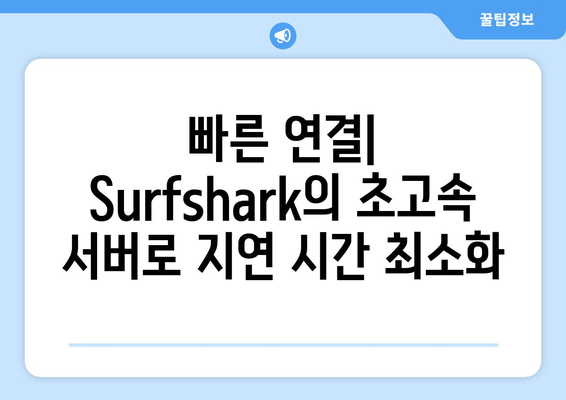 빠른 연결| Surfshark의 초고속 서버로 지연 시간 최소화