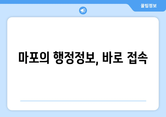 마포의 행정정보, 바로 접속