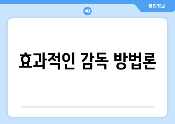 효과적인 감독 방법론