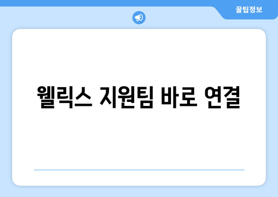 웰릭스 지원팀 바로 연결