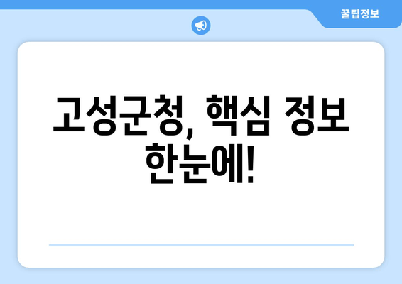 고성군청, 핵심 정보 한눈에!