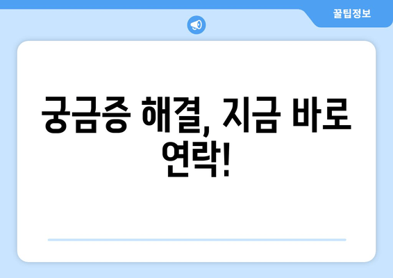 궁금증 해결, 지금 바로 연락!