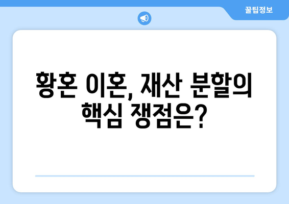 황혼 이혼 재산 분할 소송, 핵심 쟁점과 대응 전략 | 재산분할, 위자료, 이혼소송, 법률 정보