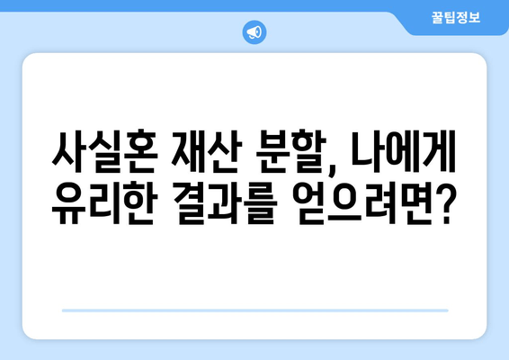 사실혼 재산분할, 변호사는 어떻게 갈등을 해결할까요? | 법률 전문가, 재산 분할, 합의, 소송