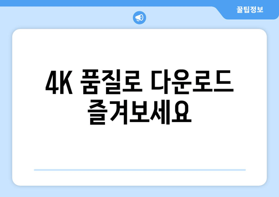 4K 품질로 다운로드 즐겨보세요