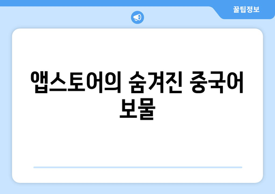 앱스토어의 숨겨진 중국어 보물