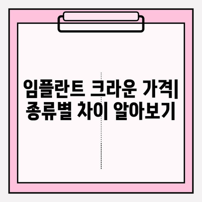 임플란트 크라운 종류| PFM, 지르코니아, 올세라믹, 메탈 비교 가이드 | 장단점, 가격, 추천