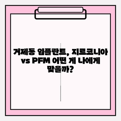 거제동 임플란트 선택 가이드| 지르코니아 vs PFM, 나에게 맞는 최적의 선택은? | 임플란트 종류, 장단점 비교, 거제동 치과 추천