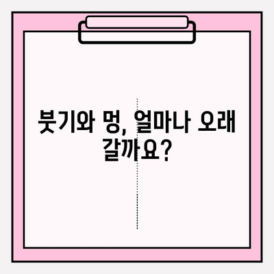 수술 후 회복 기간, 붓기와 멍은 얼마나? | 수술 후 회복, 붓기, 멍, 회복 기간, 예상