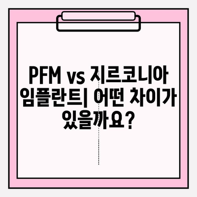 PFM vs 지르코니아 임플란트| 나에게 맞는 선택은? | 임플란트 종류 비교, 장단점 분석, 가격 정보