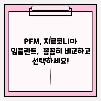 PFM vs 지르코니아 임플란트| 나에게 맞는 선택은? | 임플란트 종류 비교, 장단점 분석, 가격 정보