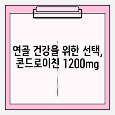 콘드로이친 1200mg의 효능과 관절 건강 관리 가이드 | 관절 통증 완화, 연골 건강, 섭취 방법