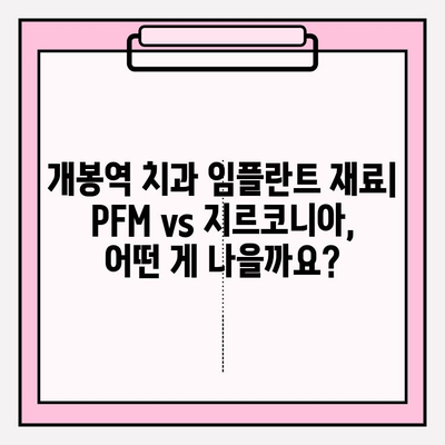 개봉역 치과 임플란트 재료 비교| PFM vs 지르코니아, 가격 & 장단점 정리 | 임플란트 종류, 비용, 추천