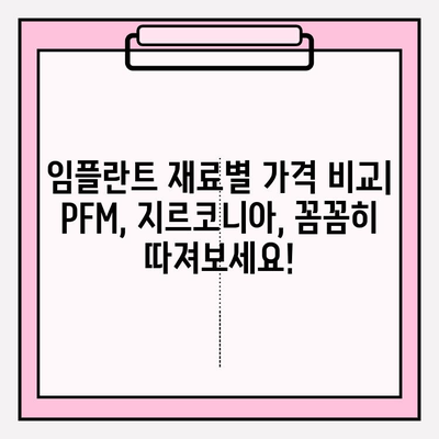 개봉역 치과 임플란트 재료 비교| PFM vs 지르코니아, 가격 & 장단점 정리 | 임플란트 종류, 비용, 추천