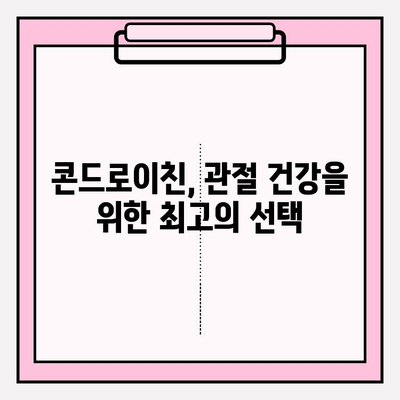 콘드로이친 효능 극대화| 복용량 & 최적 시기 완벽 가이드 | 관절 건강, 연골 재생, 효과 높이는 방법