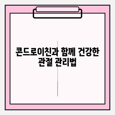 콘드로이친 효능 극대화| 복용량 & 최적 시기 완벽 가이드 | 관절 건강, 연골 재생, 효과 높이는 방법