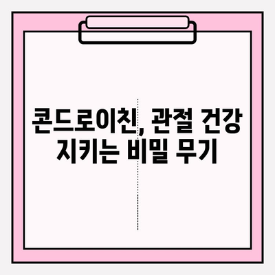 콘드로이친| 관절 건강을 위한 완벽 가이드 | 관절 통증, 연골 건강, 효능, 부작용, 복용법, 추천