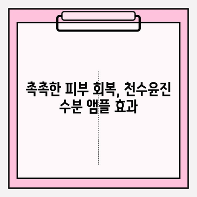 50대 건조한 피부를 위한 천수윤진 수분 앰플 추천 | 촉촉한 피부 되찾기, 5가지 앰플 비교 분석