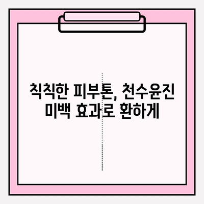 천수윤진 화장품| 생명력을 담은 피부 관리 | 천수윤진 화장품, 피부 재생, 주름 개선, 미백 효과, 천연 성분 화장품