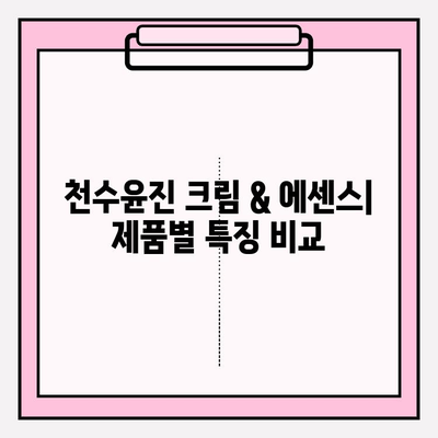 천수윤진 가격 & 리뷰| 효과적인 피부 관리를 위한 선택? | 크림, 에센스 추천, 가치 분석