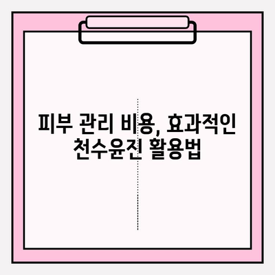 천수윤진 가격으로 피부 관리, 아름다움을 완성하세요! | 천수윤진 가격, 피부 관리 비용, 효과적인 피부 관리 팁