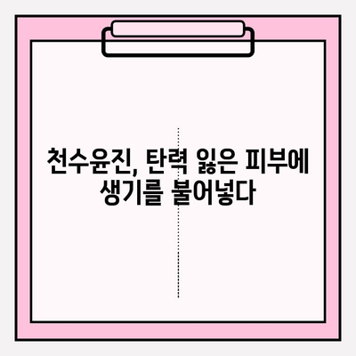 천수윤진과 함께 탄탄한 피부로 거듭나기| 탄력 개선 효과 & 사용 후기 | 천수윤진, 피부 탄력, 주름 개선, 화장품 후기