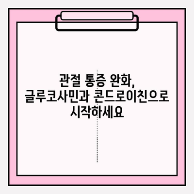 관절 통증 완화를 위한 최적의 조합| 글루코사민 & 콘드로이친 | 관절 건강, 연골 재생, 효과적인 통증 관리