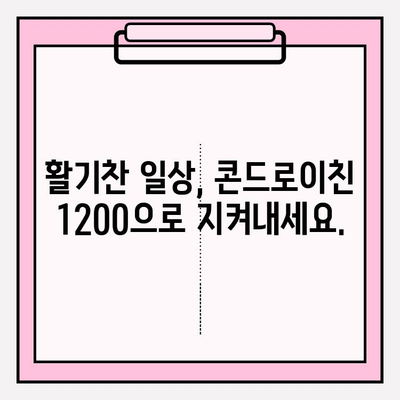 기능성 콘드로이친 1200, 관절 건강 관리의 새로운 지평 | 관절 건강, 콘드로이친, 건강 기능성, 효과