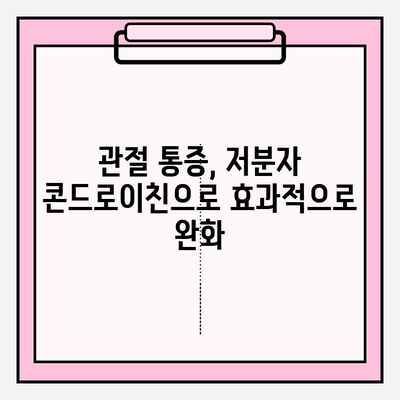 건강한 관절 유지의 비밀, 저분자 콘드로이친의 놀라운 효과 | 관절 건강, 연골 재생, 통증 완화, 건강 정보