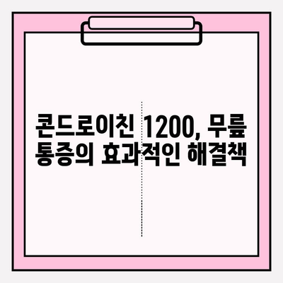 역천의 무릎통증, 콘드로이친 1200으로 이겨내세요! | 무릎 통증 완화, 연골 건강, 관절 관리, 효과적인 솔루션