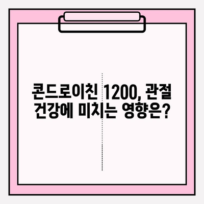 콘드로이친 1200, 효능과 부작용 완벽 분석 | 건강 정보, 관절 건강, 보충제