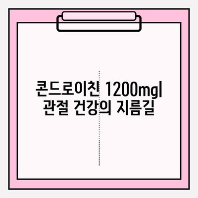 콘드로이친 1200mg| 관절 건강을 위한 효과적인 선택 | 관절 건강, 연골 건강, 통증 완화, 섭취 가이드