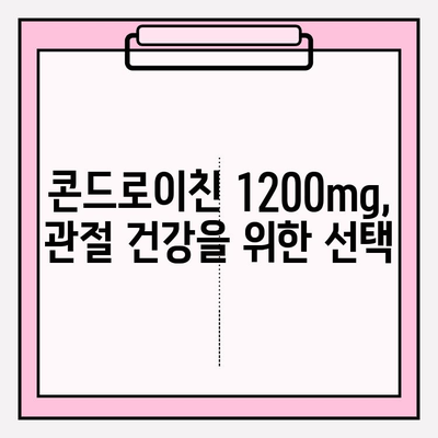 콘드로이친 1200mg| 관절 건강을 위한 효과적인 선택 | 관절 건강, 연골 건강, 통증 완화, 섭취 가이드